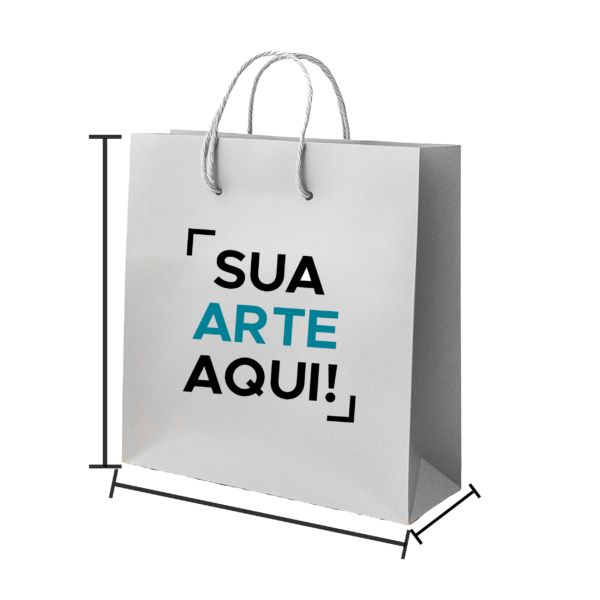 SACOLA DE PAPEL KRAFT BRANCA IMPRESSAO 2 LADOS 1 COR